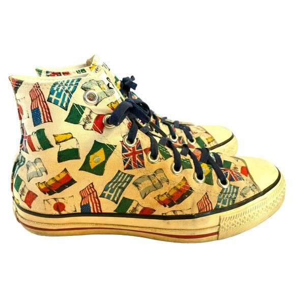 Vintage Converse Chuck Taylor RARE Flags "All Nations" Unisex Womens 8 Mens 6 - Picture 5 of 10